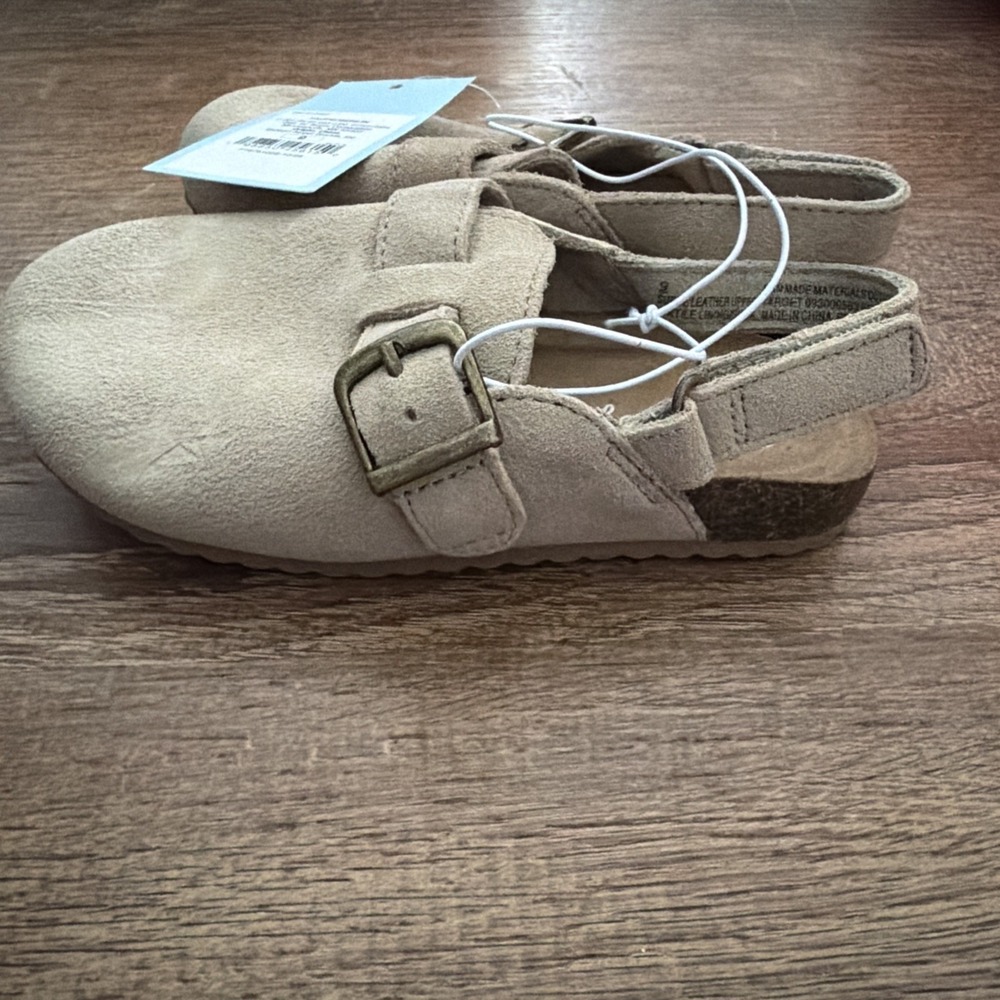 Cat & Jack Toddler Taupe Suede Berlin Clogs Girls/Boys Sz 9 NEW